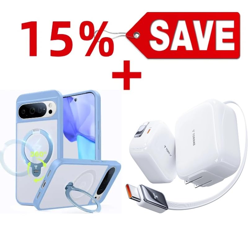 Fast Charging with Low-TEM Protection USB-C 67W Retractable Charger and case — Buy Together to Save 15%