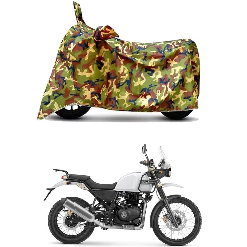 Image of Waterproof 100% PVC Coated Bike Scooty Two Wheeler Body Cover Compatible for Royal Enfie Himalayan /UV-Rays /Heat Protection /Birds Dropping /Scratchproof /Dust Proof [6X6 Jungle Print]
