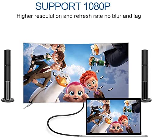 QGeeM USB C to DVI Cable Adapter, 4K@30Hz Thunderbolt 3 to DVI 10FT USB 3.1 Type C to DVI (24+1) Cable, Compatible with MacBook Pro/Air, Surface Book 2, Dell XPS 13, Galaxy S10, Pixelbook and More