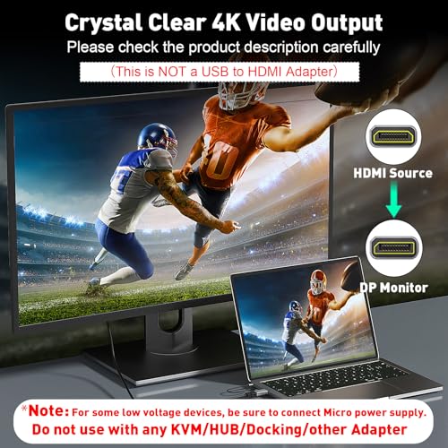 Adaptador HDMI a DisplayPort 4K 60Hz UANTIN miniatura 2