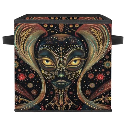 Boîte de rangement extraterrestre rétro cube tissu Oxford 28cm
