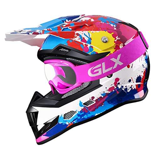 Glx Gx623 Dot Kids Youth Atv Off-Road Dirt Bike Motocross Motorcycle Full Face Helmet Combo Gloves Goggles For Boys & Girls (Graffiti, X-Large) #TOP4