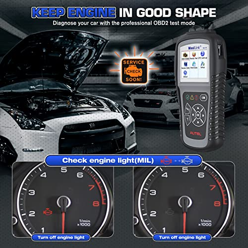 Autel Maxilink Ml519, 2023 Obd2 Scanner Check Engine Fault Code Reader, Same With Al519, Enhanced Mode 6 Automotive Diagnostic Scan Tool, Patented One-Click I/M Readiness, Dtc Lookup, Updated Of Al319 #TOP6