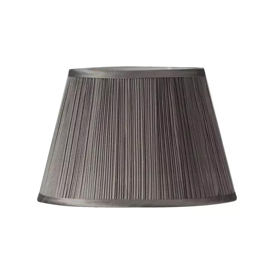 Sales Today Interiror Traditional Mushroom Pencil Pleated Silk Effect Fabric Empire Drum Shade Table Lamp & Ceiling Light Shade (Grey, 10" (25cm))