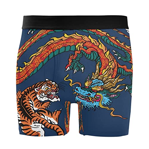 Bóxer para hombre Vnurnrn con diseño de dragón y tigre ideales para el gimnasio y descanso