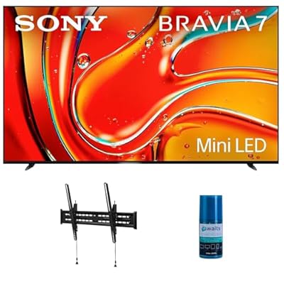 Sony K85XR70 85 Inch 4K Bravia LCD Mini LED Full Array HDR Google TV with a Walts TV Large/Extra Large Tilt Mount for 43"-90" Compatible TV's and Walts HDTV Screen Cleaner Kit (2024)