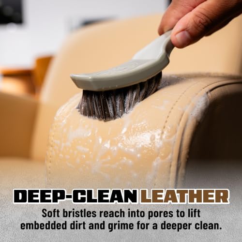 Chemical Guys, Nifty Leather Detailing Brush, Synthetic Horse Hair | Safe on genuine, synthetic, vegan, colored leather, angled head keeps hands clean, pairs with Chemical Guys Leather Cleaner - image 2