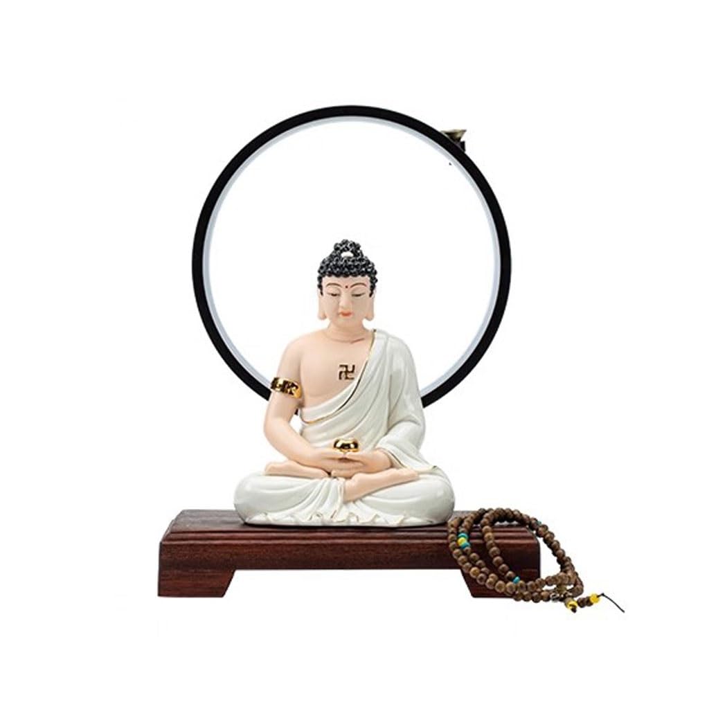 Incense Holder Base Chinese Zen Incense Burner Guanyin Bodhisattva Tathagata Buddha Statue Living Room Entrance Lamp Circle Decoration(A)