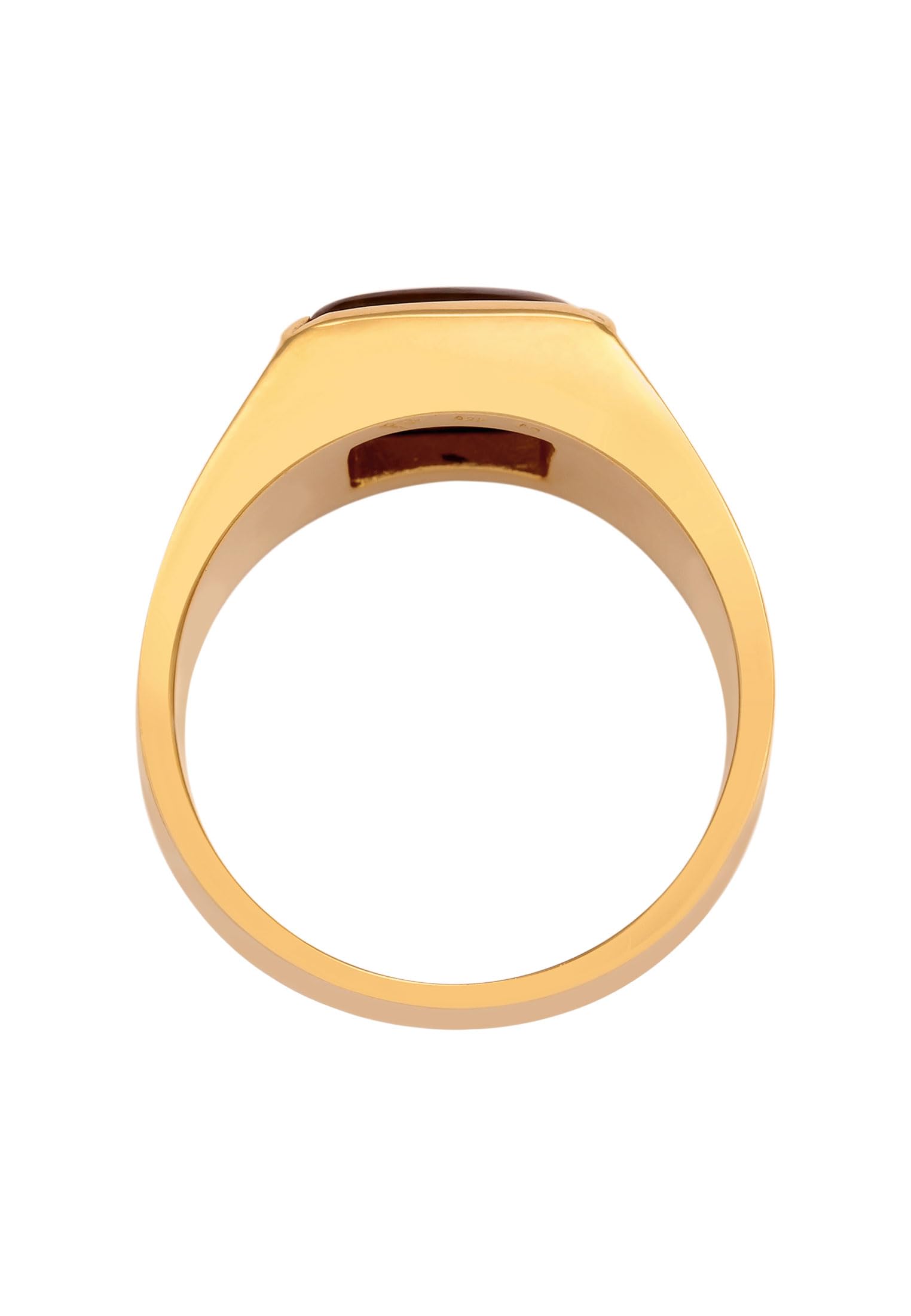 Kuzzoi Anello con sigillo da uomo in argento sterling 925 placcato oro, anello in argento sterling con occhio di tigre, per uomini, misura 60-66, 060332725