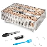 Urenwp Smoker Tray 12 Hours Pellet Maze Smoker Tray, Grill Smoker Box for Hot and Cold Smoking Meat, Fish, Cheese Pork Smoking with Wood Pellets, Fits Any Type of Grill or Smoker, 5' x 8'