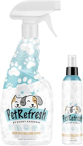Miniatura 1 de Pet Refresh Combo de eliminador de olores para mascotas (16 onzas y 4 onzas), eliminador de olores de mascotas para el hogar, eliminador de olores