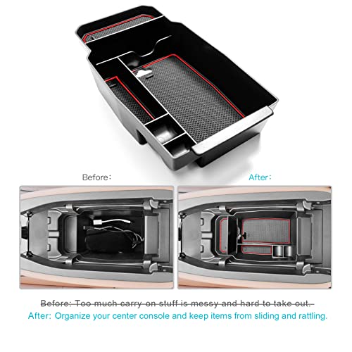 Image of CDEFG for 2023 2024 2025 2026 Mazda CX50 Center Console Organizer Tray | for 2023-2026 Mazda CX-50 Armrest Tray CX50 Central Consola Organizer Storage Box 2025 2026 Mazda CX50 Accessory (Red)