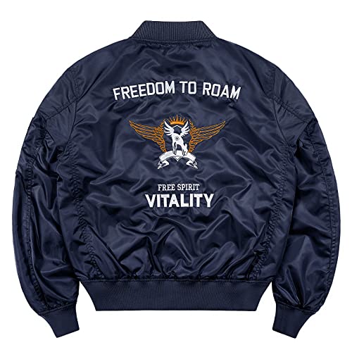 ノーブランド品 ma1 フライトジャケット メンズ 中綿 ミリタリー ジャケット ワッペン 刺繍 ジャンパー 春 秋 の商品画像 1