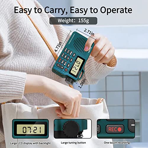 Rysamton Portable Am/Fm Radio, Digital Radio Recorder, Bluetooth 5.0 Radio Speaker, Alarm And Sleep Function, 12/24H Time Display With Large Digital Display #TOP4