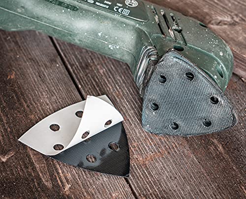 Vervangend klittenband voor delta schuurmachine schuurplaat 93x93x93 mm 6-gats, klittenband reserve-driehoek zelfklevend voor schuurpapier driehoekige schuurmachine - DFS - Afbeelding 4