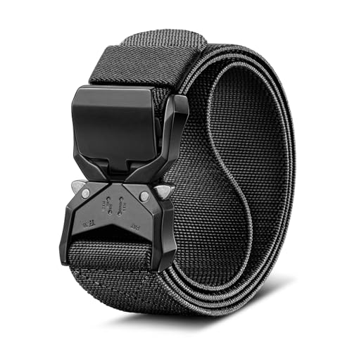 BULLIANT Men Tactical Belt,Stretch Rigger Belt Adjustable for Men Hiking Exercising Heavy Duty 1 3/8
