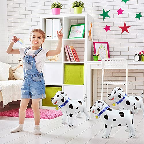 4D Animal Dog Airwalker Walking Balloons Standing Pet Puppy Dog Balloon Dalmatian Balloon For Party Supplies Birthday Decoration, 3 Pcs 22'' Self-Stand Doggy Mylar Foil Balloons #TOP2