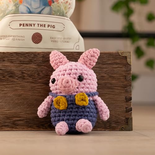 Amigurumi Crochet Kit with Step-by-Step Video Tutorials - Penny the Pig by Hearth & Harbor - Used condition - Image 4