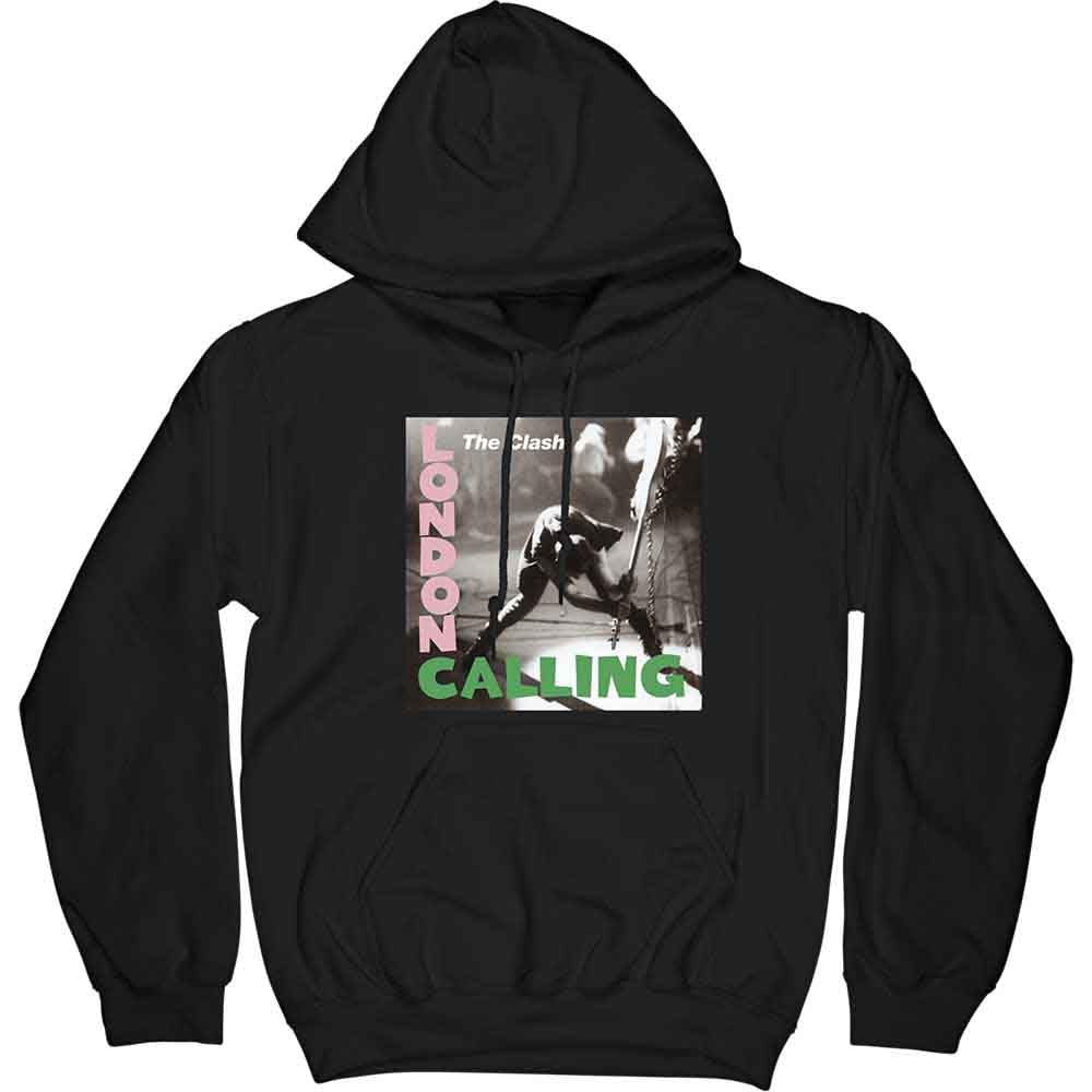 The Clash Unisex Black London Calling Band Logo Nue Official Men's Hoodie M