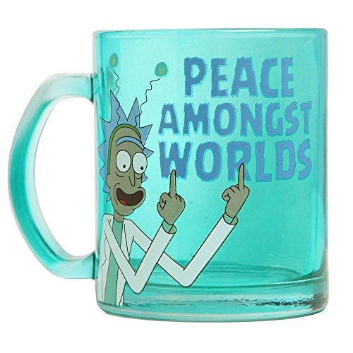 Rick & Morty Peace Amongst Worlds Glass Coffee Mug