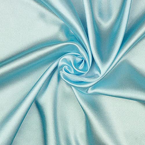 Tissu en polyester satiné liquide bleu de 1000 cm pour étoffes de luxe