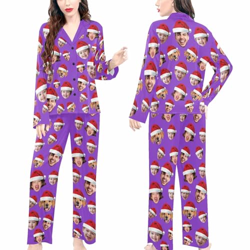Artsadd Custom Family Christmas Matching Pajama Sets Personalized 1-5 Faces Funny Sleepwear Pjs for Men, Women, Pet3