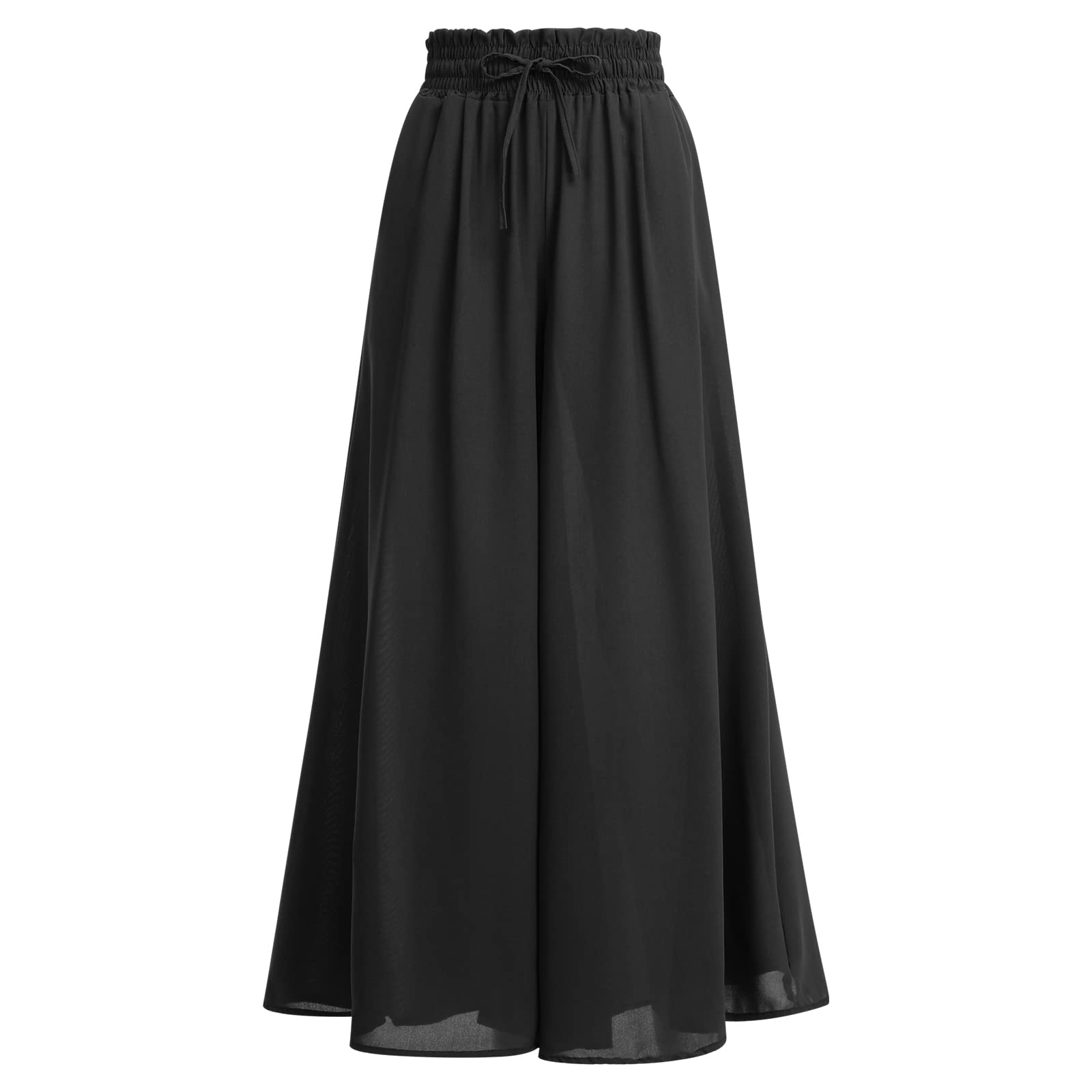 IWEMEK Women Casual Palazzo Long Pants Trousers High Waist Bowknot Wide Leg Pants Loose Fit Business Work Trousers