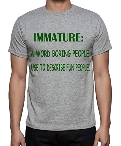 Image of Caseria Men's Cotton Printed T-Shirt -Immature Boring People | 100% Cotton | Half Sleeves | Regular Fit | Printed | Round Neck | Graphic T Shirt