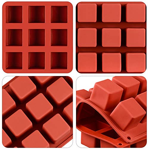 Lemeoso 2 Pack Square Silicone Mold, Chocolate Mold Mousse Cake Baking Molds For Dessert Cheesecake Truffle Caramels Jelly Brownie Soap (15-Cavity) #TOP3