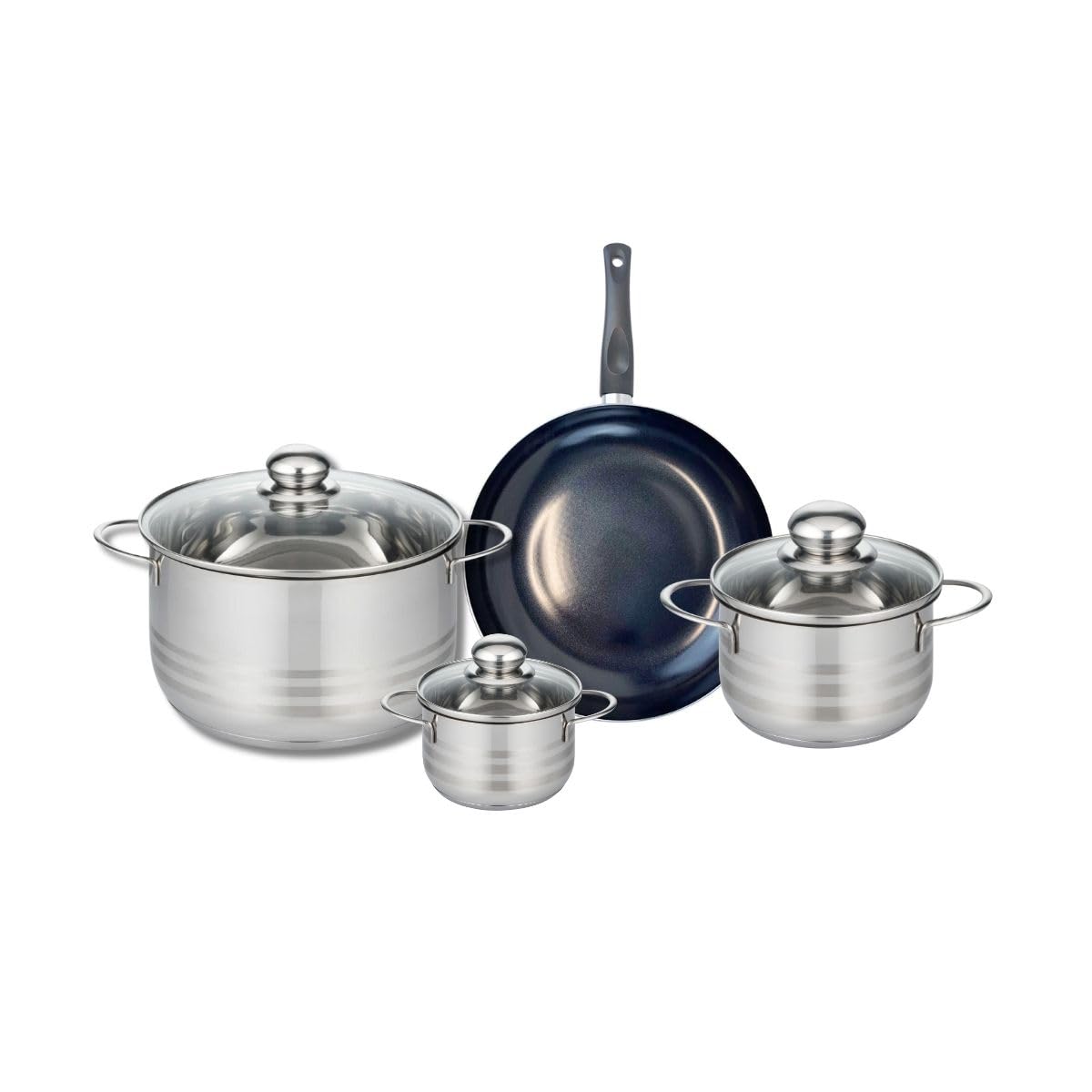 Batterie de cuisine 4 pièces ELO en inox brillant pour tout type de feux dont induction