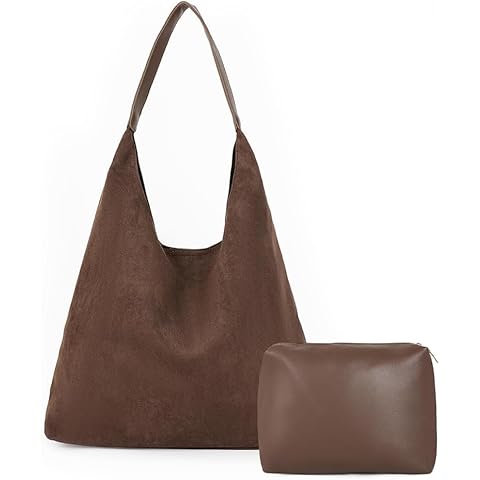 LOTEZAVA Large Suede Tote Bag for Women Cover