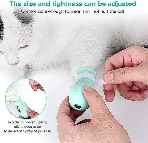 Image of Cat Scratch Cover for Nursing Rehabilitation Cat Boots for Cats Only, Adjustable Cat Bathing Gloves(Pink-c)