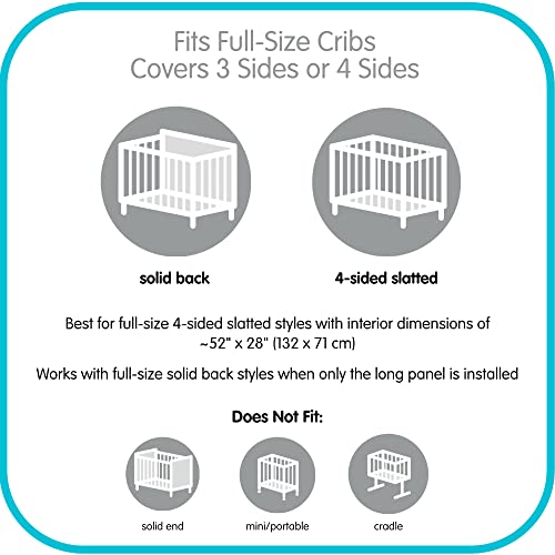 Image of AirflowBaby Mesh Crib Liner for Full-Size Slatted Cribs, Lightweight 2mm Mesh Panels, Helps Reduce Slipping Through Crib Slats, Machine Washable, White, 11 inch (Pack of 1)