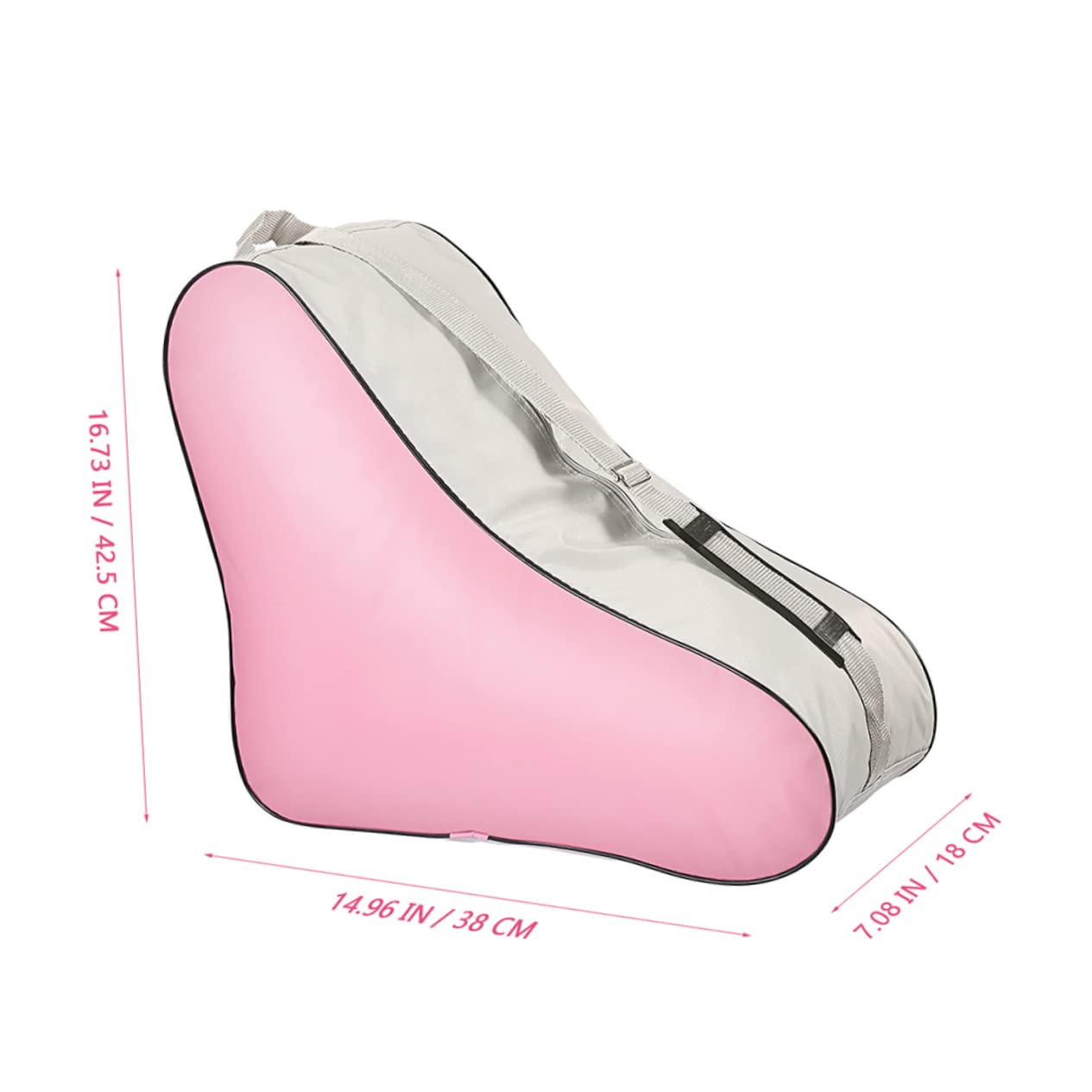 Kisangel Borsa Pattini Rotelle a Mano Triangolare Rosa 2 Pezzi | Pattini da Ghiaccio e Roller, Formato Pratico, Adatta a Molte Occasioni, Design Compatto