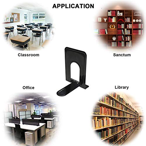 Qualsen Book Ends, 17cm Bookends, Heavy Duty Metal Book Ends, Book Ends for Shelves, Book Holder, Book Ends for children, Bookends Decorative for Kitchen Home Classroom School Office, Black 8 Pieces - Cosy Home Interiors Qualsen Book Ends, 17cm Bookends, Heavy Duty Metal Book Ends, Book Ends for Shelves, Book Holder, Book Ends for children, Bookends Decorative for Kitchen Home Classroom School Office, Black 8 Pieces - Image 5