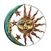 Sun And Moon Metal Wall Art for Indoor or Outdoor Use, Brown