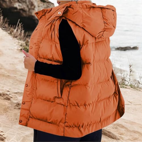Oversized Puffer Vest Women Quilted Lightweight Sleeveless Hoodie - image 3