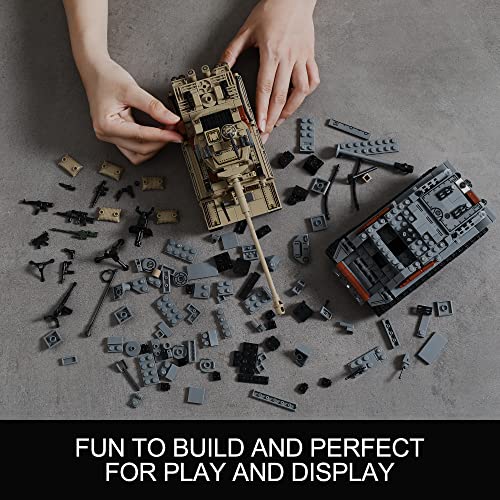 Mistbuy 86066 Ww2 Army Tank Toys Building Kit, Create A German Tiger & An American M4 Sherman Tank Models With 1184 Blocks, Great Military Gifts For Boys Kids Age 8-14 thumb #4