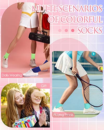 30 Pairs Womens Socks Solid Color Crew Socks Cotton Socks For Women Size 9-11 Comfortable Casual Women's Athletic Socks (Multicolor) #TOP4