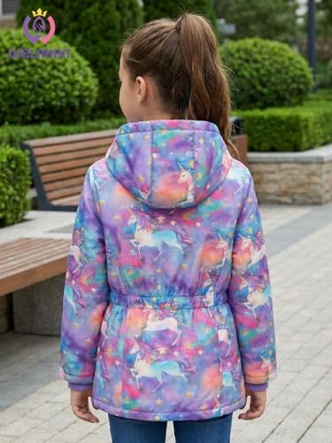 Image of WELAKEN Fleece lined Jackets with Water-Resistance Frabic for Kid's & Toddler II Girl's Rain Jacket & coats