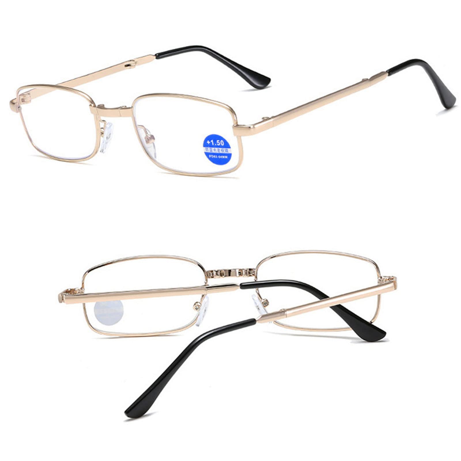 Lesebrille aus Metall, faltbar, Unisex, Anti-Blaulicht, Computerbrille, Presbyopie Dioptrien, 6 Stück