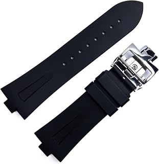OSGC 25mm * 8mm Borracha Silicone WatchBand Para Vacheron Constantin Overseas Watch Bnad Preto Azul Impermeável Pulseira Esportiva (Cor: 26mm, Tamanho: 25mm)