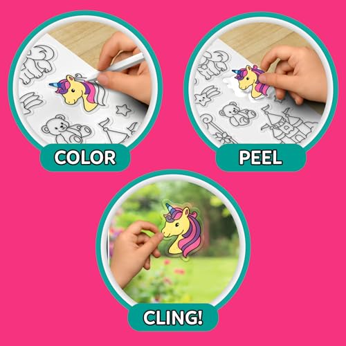Image of Skillmatics Cling Art - Color Clingz Unicorns & Princesses, 40+ Reusable Static Stickers, Mess-Free Fun for Kids, DIY Craft Kits & Supplies, Travel Toys, Creative Gifts for Kids Ages 3, 4, 5, 6, 7
