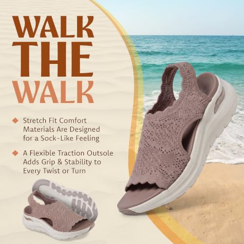Image of Skechers Women's Arch Fit 2.0 - Flawless Choice | Arch Fit 2.0 Sandal, Yoga Foam Cushioned Footbed, Machine Washable, Stretch Fit, APMA Seal of Acceptance