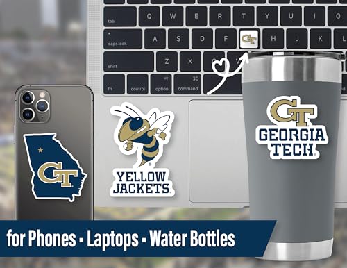 Image of Georgia Tech Stickers Decals Yellow Jacket Car Laptop Water Bottle 14 Pc