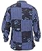 Shopoholic Fashion Men’s Hippie Boho Shirt – Stonewashed Cotton Patchwork Top with Ethnic Print, Long Sleeve, Collarless Festival Shirt (S, Purple)