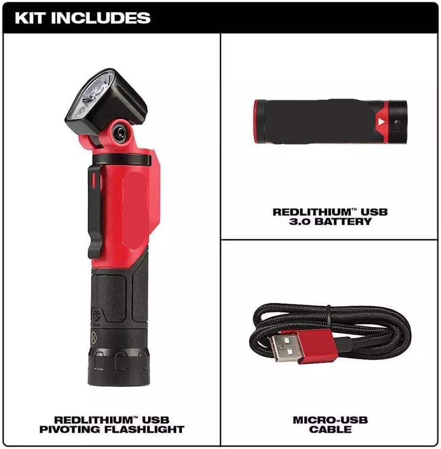 for Milwaukee.a USB Rechargeable Pivoting LED Flashlight 500-Lumen USB