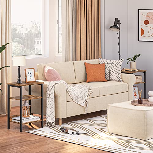 ALLOSWELL Nightstand, Side Table, End Table with Storage Shelves, 3-Tier Slim Bedside Table for Living Room, Bedroom, Easy Assembly, Stable Steel Frame, Industrial, Rustic Brown ETHR5801 - Thumbnail 7