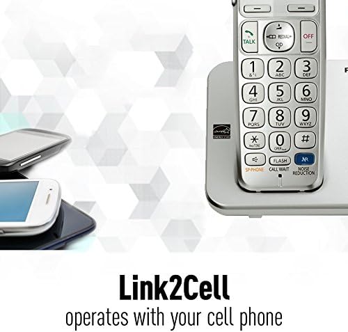 Panasonic KX-TGE263S Link2Cell Bluetooth Enabled Phone with Answering Machine, 3 Cordless Handsets,Silver
