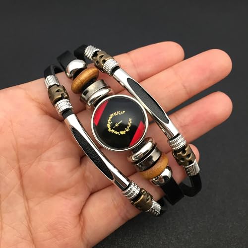 Black American Heritage Flag Bracelet - African American Flag Bracelet for Women Men - Glass Cabochon Bracelet Jewelry2